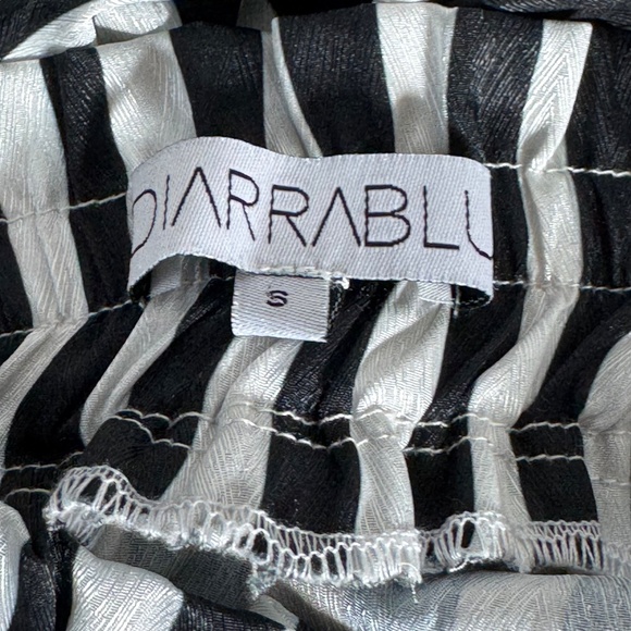 Diarrablu Leer Ben Black/White Striped Wide Leg Pants Sz S - Picture 7 of 7